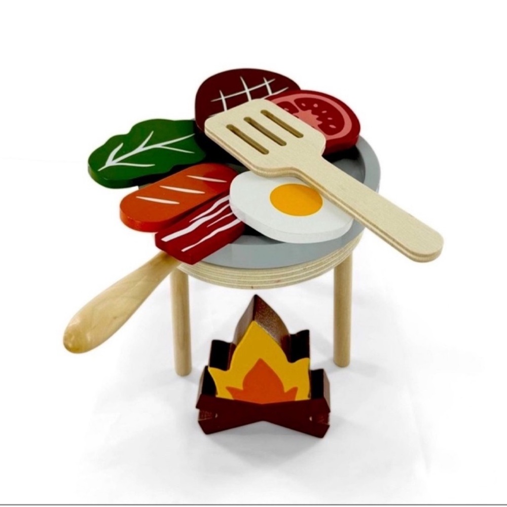 Wooden Replica Campfire Grill & Food Play Set, New! Target Bullseye Playground